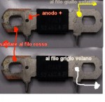 il pallino a sinistra indica l'anodo (positivo)