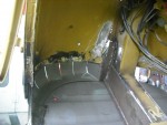 Vista al'interno cabina pianale più fiancata anteriore sx